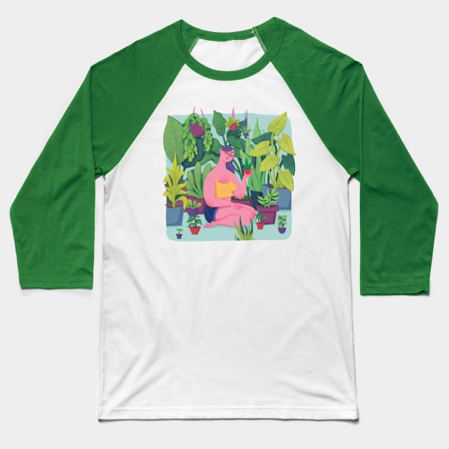 Plant Girl Baseball T-Shirt by kheat